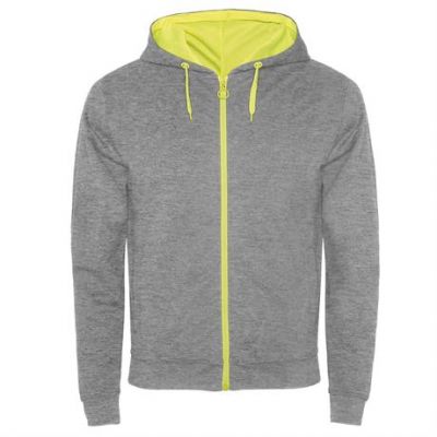 Толстовка FUJI мужская, HEATHER GREY/FLUOR YELLOW XL-0