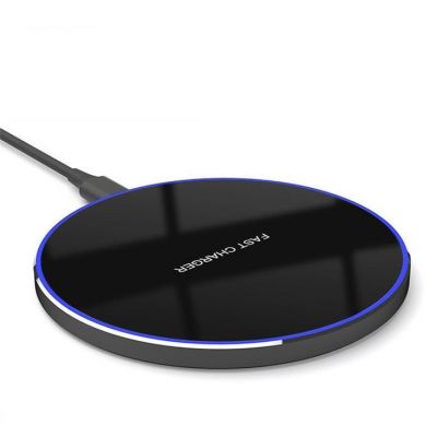 Беспроводное зарядное устройство Gravy с подсветкой и гравировкой, черный-0