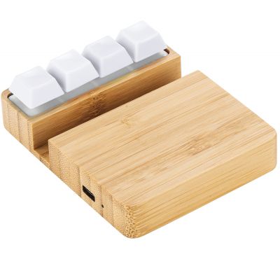 Беспроводное зарядное устройство ClickPad (10W) в виде подставки для телефона, с клавишами анти-стресс, белый-0