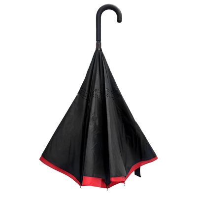 Зонт-трость наоборот Shifter, черно-красный-1