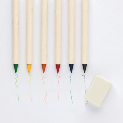 Набор вечных цветных карандашей Micki Infinity GRS с блокнотом и ластиком-4