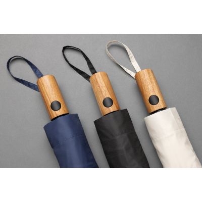 Зонт с автоматическим открыванием Kaycey из rPET и древесины акации AWARE™, d54 см-4