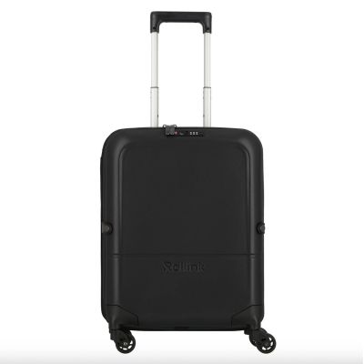 Чемодан складной Rollink FLEX LIGHT 55x40x20 см, 4 колеса, черный-0