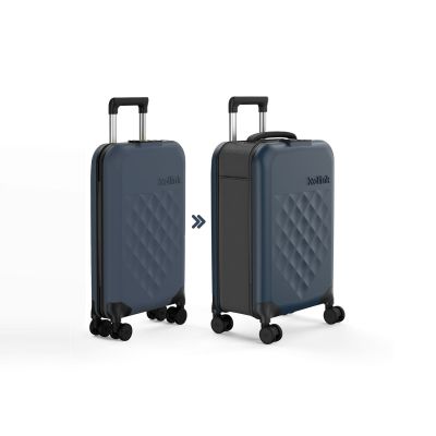 Чемодан складной Rollink Vega 360 55x40x20 см, 4 колеса, серо-синий-0