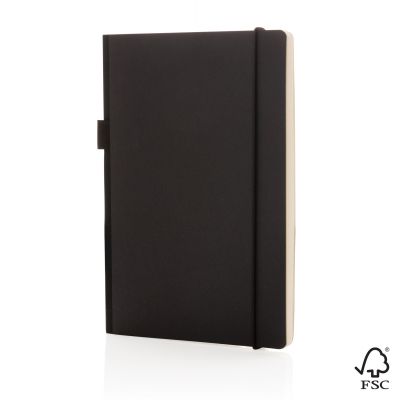 Блокнот FSC® в твердом переплете с держателем для ручки, A5-0