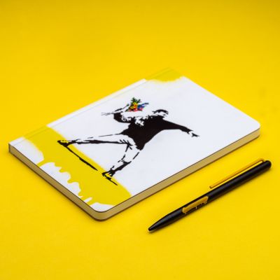 Набор Pininfarina Banksy Метатель цветов: шариковая ручка GrafeeX и блокнот линованный из каменной б-4
