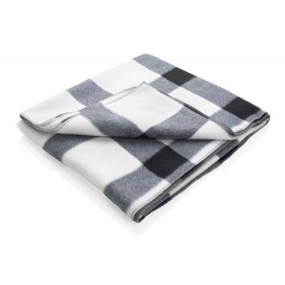 Плед из двойного флиса в клетку-0