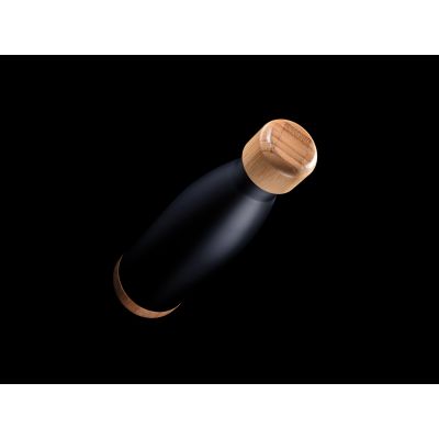 Вакуумная бутылка из нержавеющей стали и бамбука, 520 мл-7