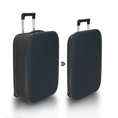 Чемодан складной Rollink Vega II 55x40x20 см, 2 колеса, серо-синий-0