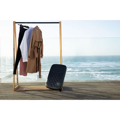 Чемодан складной Rollink Earth 55x40x20 см, 2 колеса, черный/зеленый-15