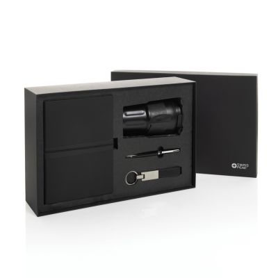 Термокружка Swiss Peak в комплекте с блокнотом, ручкой и брелком-1