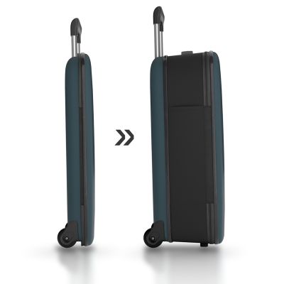 Чемодан складной Rollink Vega II 55x40x20 см, 2 колеса, сине-зеленый-2