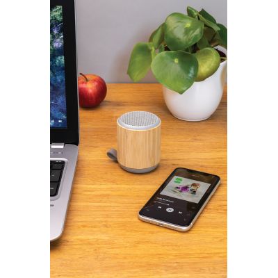 Беспроводная колонка из бамбука и ткани, 3 Вт-5