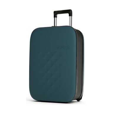 Чемодан складной Rollink Vega II 55x40x20 см, 2 колеса, сине-зеленый-3