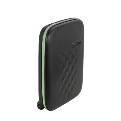 Чемодан складной Rollink Earth 55x40x20 см, 2 колеса, черный/зеленый-7