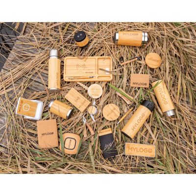 Круглая док-станция Bamboo FSC® для беспроводной зарядки, 5 Вт-8