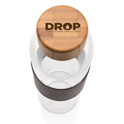 Бутылка Impact из боросиликатного стекла с бамбуковой крышкой, 750 мл-9