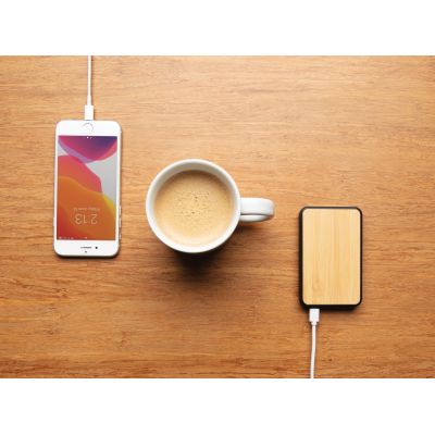 Бамбуковый карманный внешний аккумулятор Fashion, 5000 mAh-8