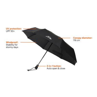 Автоматический складной зонт Nordic Drift Trail AWARE™ RPET, UPF 50+, d116 см-5