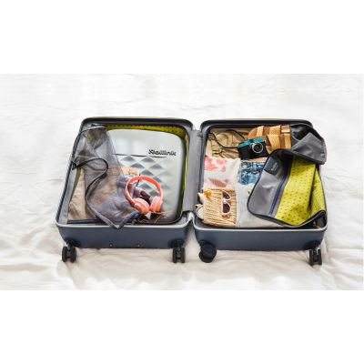 Чемодан складной Rollink Earth 55x40x20 см, 2 колеса, черный/зеленый-13