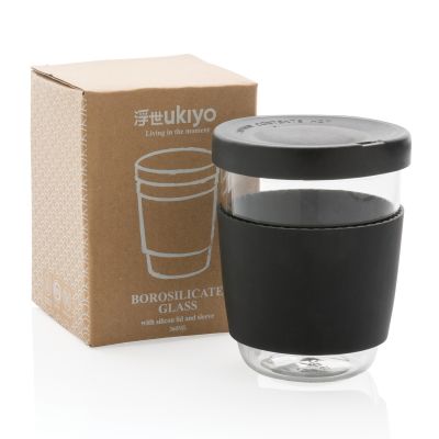 Стакан из боросиликатного стекла Ukiyo с силиконовой крышкой и держателем-7