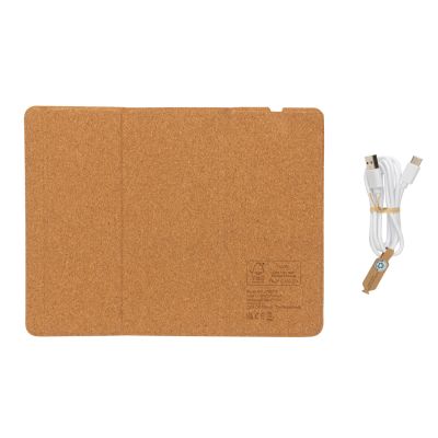 Коврик для мыши Cork с функцией беспроводной зарядки и подставки для телефона, 10 Вт-2