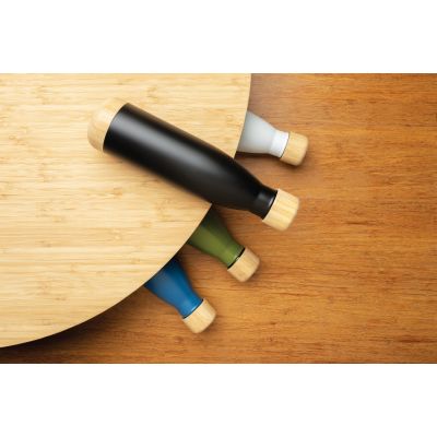 Вакуумная бутылка из нержавеющей стали и бамбука, 520 мл-6