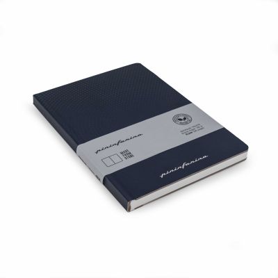 Блокнот линованный Pininfarina из каменной бумаги в твердой обложке, А5, синий-0