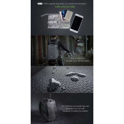 Рюкзак KORIN ClickPack Pro 46х34х16 см, комбинированный черный/серый-18