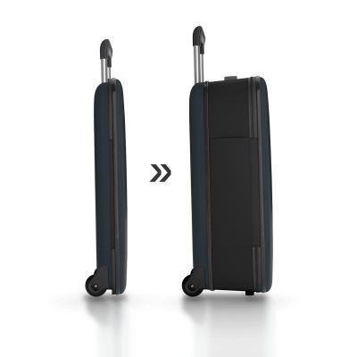 Чемодан складной Rollink Vega II 55x40x20 см, 2 колеса, серо-синий-1