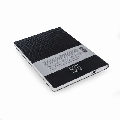 Блокнот линованный Pininfarina из каменной бумаги в мягкой обложке, А5, черный-1