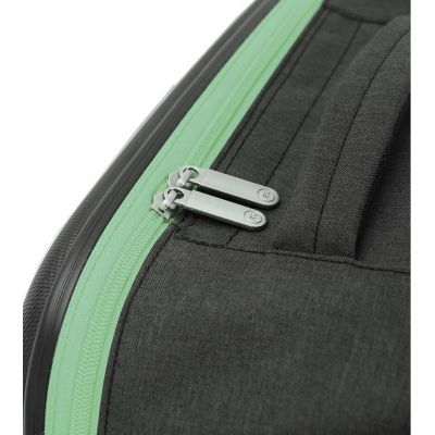 Чемодан складной Rollink Earth 55x40x20 см, 2 колеса, черный/зеленый-10