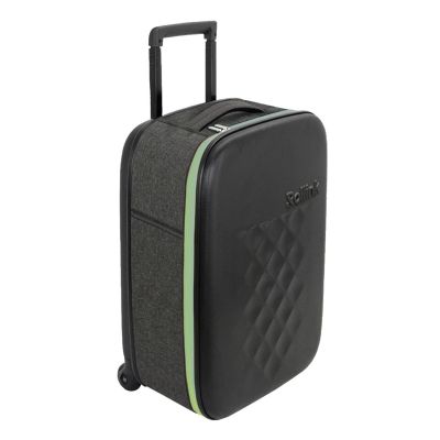 Чемодан складной Rollink Earth 55x40x20 см, 2 колеса, черный/зеленый-1