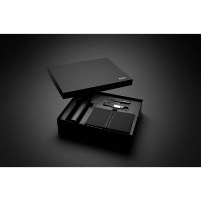 Термобутылка Swiss Peak в комплекте с блокнотом, ручкой и брелком-13