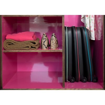 Чемодан складной Rollink Earth 55x40x20 см, 2 колеса, черный/зеленый-17