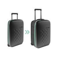 Чемодан складной Rollink Earth 55x40x20 см, 2 колеса, черный/зеленый