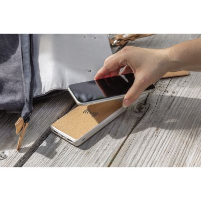 Внешний аккумулятор из пробки и пшеничной соломы с функцией беспроводной зарядки, 8000 мАч, 5 Вт-8
