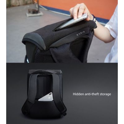 Рюкзак KORIN ClickPack X 45х32х15,5 см, с клапаном, черный-28