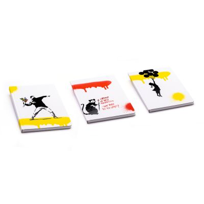 Блокнот линованный Pininfarina Banksy Метатель цветов из каменной бумаги, А5-7