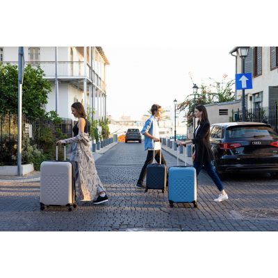 Чемодан складной Rollink Vega 360 55x40x20 см, 4 колеса, серо-синий-16