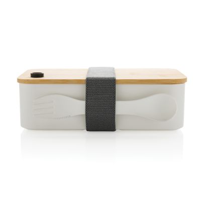 Ланч-бокс из переработанного полипропилена RCS с бамбуковой крышкой и столовым прибором-4