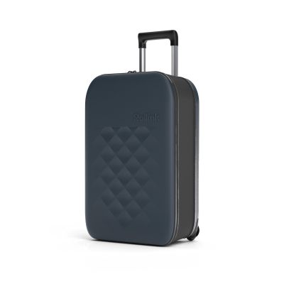 Чемодан складной Rollink Vega II 55x40x20 см, 2 колеса, серо-синий-3