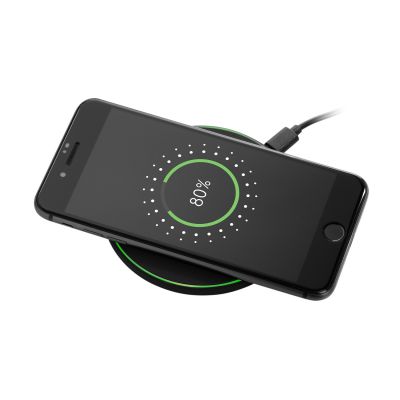 Беспроводное зарядное устройство с подсветкой 15W Аурис (Auris), черное-5