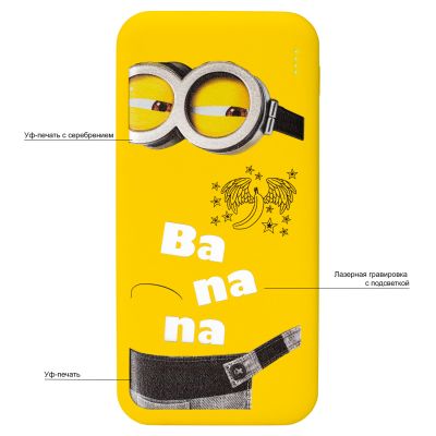 Внешний аккумулятор с подсветкой Люче (Luce) Lemoni 10000 mAh, желтый-11