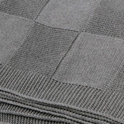 Плед Cella вязаный, серый (без подарочной коробки)-6