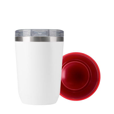 Термокружка вакуумная с керамическим покрытием Арктик (Arctic), белый/красный-0