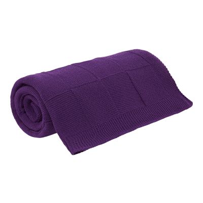 Плед Селла (Cella) вязаный, фиолетовый (без подарочной коробки)-3