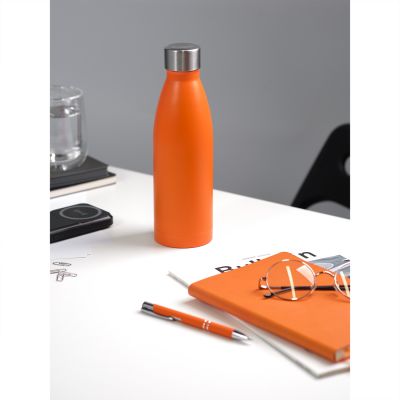 Термобутылка вакуумная герметичная Fresco, оранжевая, зернистое покрытие-13