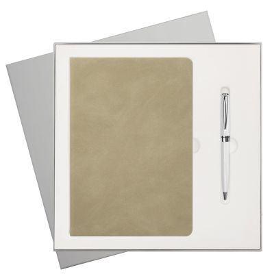 Подарочный набор Stella, зеленый (ежедневник, ручка)-0