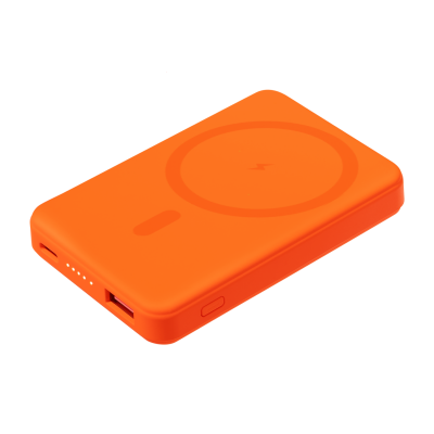 Внешний аккумулятор Ларго PD (Largo PD) 5000mAh с функцией беспроводной зарядки 15W, оранжевый-0